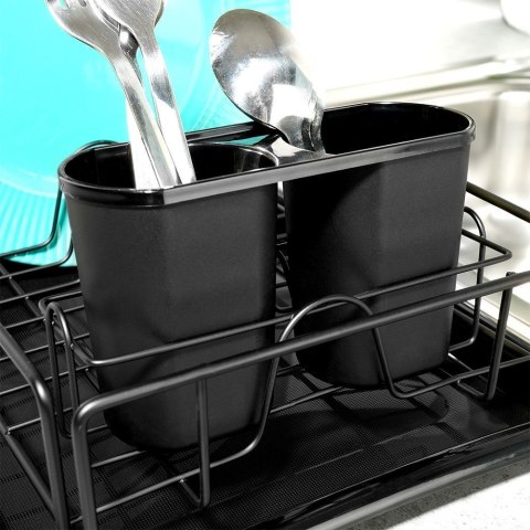 Suszarka na Naczynia Ociekacz Czarny z Wyjmowaną Tacą 50 cm VILDE