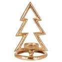 Świecznik Choinka Tealight 1 Świeczka Świąteczny Złoty Loft VILDE 16 cm
