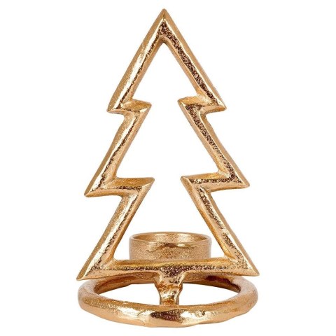 Świecznik Choinka Tealight 1 Świeczka Świąteczny Złoty Loft VILDE 16 cm