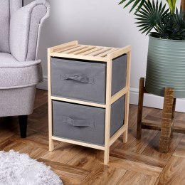 Szafka Drewniana z Dwoma Szufladami Szara Styl Skandynawski 46 cm VILDE