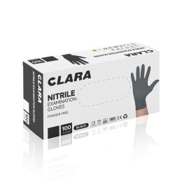 CLARA XL CZARNE Rękawice nitrylowe bezpudrowe jednorazowe, 100 szt.