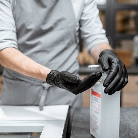 CLARA XL CZARNE Rękawice nitrylowe bezpudrowe jednorazowe, 100 szt.