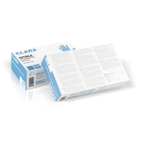 CLARA ROZM. L NIEBIESKIE Rękawice nitrylowe bezpudrowe medyczne, 100 szt.