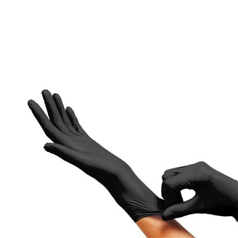 CLARA S CZARNE Rękawice nitrylowe bezpudrowe diagnostyczne, 100 szt.