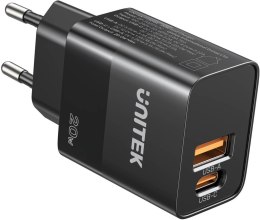 Ładowarka sieciowa Unitek 20W czarna (1x USB-A, 1x USB-C)