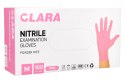 Rękawiczki nitrylowe bezpudrowe różowe M - CLARA (100 szt.)