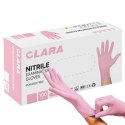 Rękawiczki nitrylowe bezpudrowe różowe S - CLARA (100 szt.)