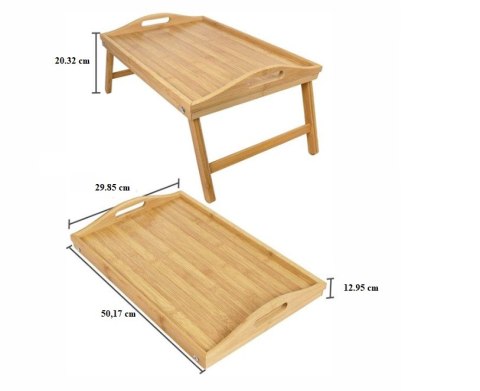 Stolik śniadaniowy do łóżka, taca bambusowa