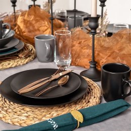 Talerz Deserowy Ceramiczny Czarny ALFA 21,5 cm ORION Zmywarka