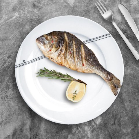 Talerz Obiadowy Płytki Porcelanowy Biały SERCE 27 cm ORION Dekor