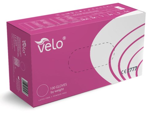 VELO NITRILE PINK L Różowe rękawice nitrylowe zabiegowe bezpudrowe, 100 szt.