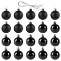 Bombki Choinkowe Czarne Nietłukące 4 cm 20 szt. ORION Świąteczne Komplet