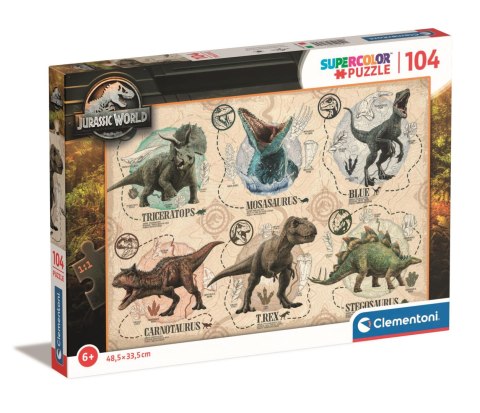 Clementoni: Puzzle 104el. Super Kolor - Jurassic World