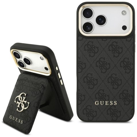 Guess Bundle Pack MagSafe 4G - Zestaw etui + portfel MagSafe do iPhone 17 Pro Max (czarny)