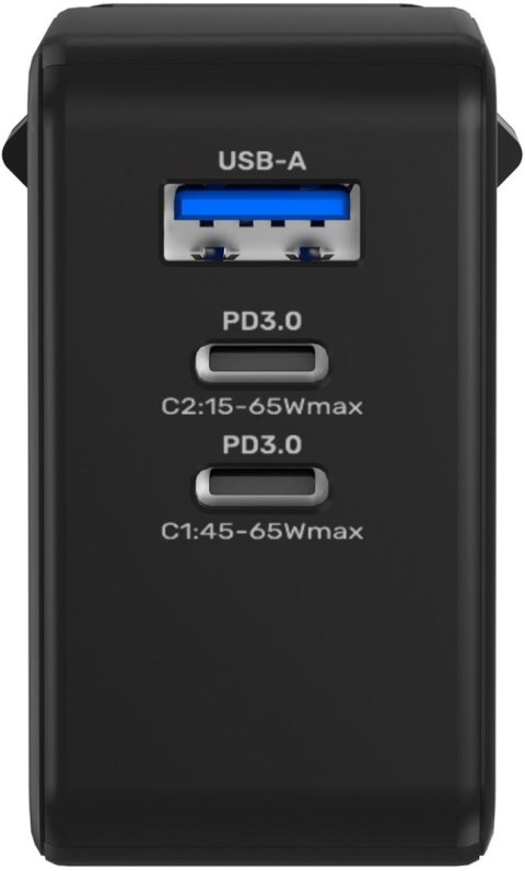 Ładowarka sieciowa Unitek 65W GaN Quick Charge (2x USB-C PD + USB-A)