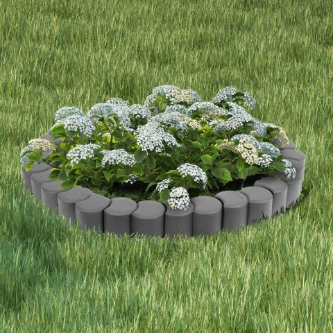 Palisada Obrzeże Ogrodowa Grafitowa Plastikowa Dekoracyjna VILDE 410 cm