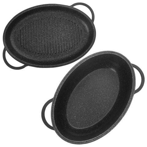 Brytfanna ORION Granitowa 2w1 GRANDE 10 L 43 x 28 cm Patelnia Grillowa