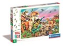 Clementoni: Puzzle 104el. - Świat Dinozaurów