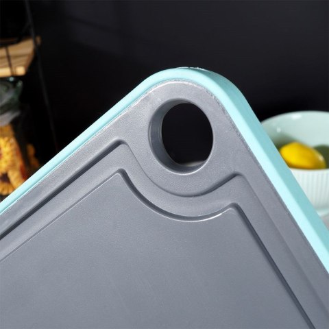 Deska do Krojenia Plastikowa Szara Uniwersalna z Rowkiem ORION 35,5 x 26 cm