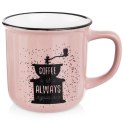 Kubek do Kawy Ceramiczny Różowy 370 ml ORION z Dekorem do Zmywarki