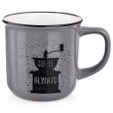 Kubek do Kawy Ceramiczny Szary 370 ml ORION z Dekorem do Zmywarki