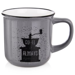 Kubek do Kawy Ceramiczny Szary 370 ml ORION z Dekorem do Zmywarki
