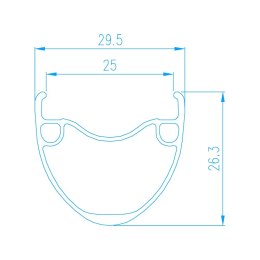 Obręcz gravel ALEXRIMS GRX25P, H. tarczowy, Stożek 26.3mm, 700C 622×25, 32 otwory, Czarna, Waga 507g (NEW)