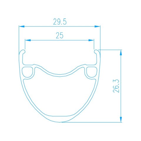 Obręcz gravel ALEXRIMS GRX25P, H. tarczowy, Stożek 26.3mm, 700C 622×25, 32 otwory, Czarna, Waga 507g (NEW)