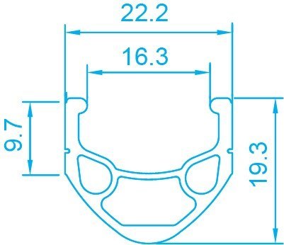 Obręcz mtb ALEXRIMS DC19, V-brake, Stożek 19mm, 26" 559x16, 32 otwory, Czarna, Waga 470g (NEW)