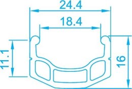 Obręcz mtb/trekking ALEXRIMS DM18, V-brake, Stożek 16mm, 29