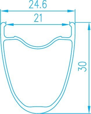 Obręcz szosa/gravel ALEXRIMS GD30, H. tarczowy, Stożek 30mm, 700C 622-21, 32 otwory, Czarna, Waga 460g (NEW)