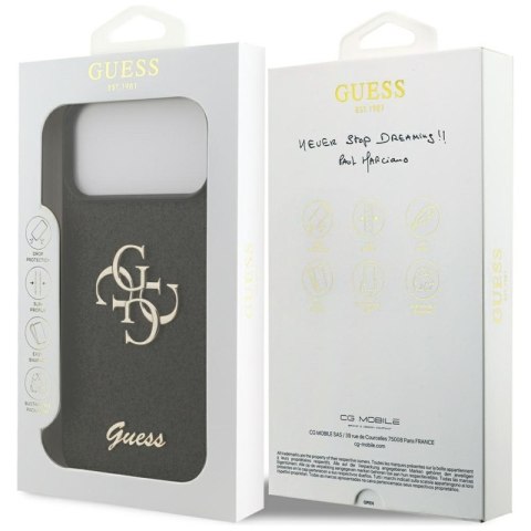 Guess Fixed Glitter Big 4G - Etui do iPhone 17 Pro Max (czarny)
