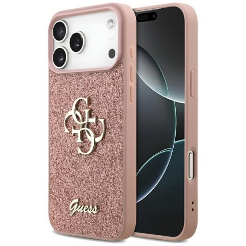 Guess Fixed Glitter Big 4G - Etui do iPhone 17 Pro Max (różowy)
