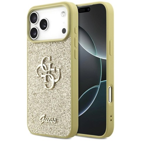 Guess Fixed Glitter Big 4G - Etui do iPhone 17 Pro Max (złoty)