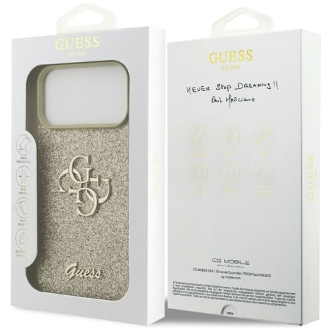 Guess Fixed Glitter Big 4G - Etui do iPhone 17 Pro Max (złoty)
