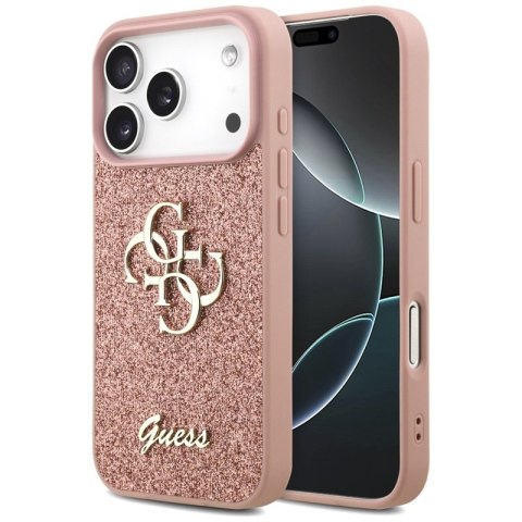 Guess Fixed Glitter Big 4G - Etui do iPhone 17 Pro (różowy)