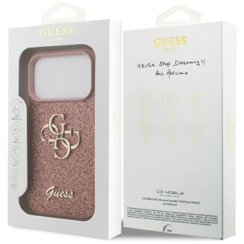 Guess Fixed Glitter Big 4G - Etui do iPhone 17 Pro (różowy)