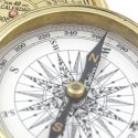 Kompas Mosiężny Retro + 40-letni Kalendarz w Eleganckim Pudełku - Prezent dla Żeglarza i Szefa - COM101