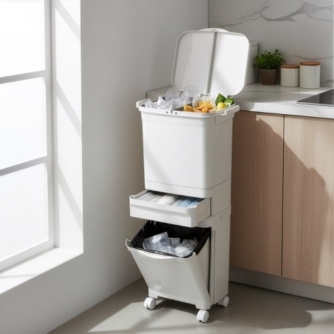 Kosz na śmieci do segregacji NARDAN szary 42 litry