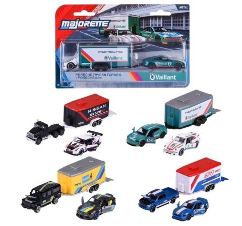 Majorette: Racing Deluxe Przyczepy 4rodz.
