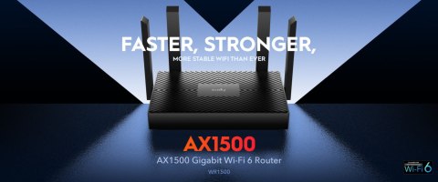 ROUTER WR1500 Wi-Fi 6 2.4 GHz, 5 GHz 300 Mb/s + 1201 Mb/s CUDY