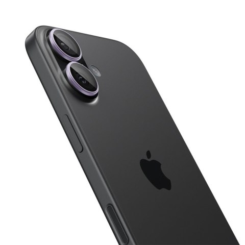 Spigen Optik Pro GLAS.TR EZ Fit Camera Protector 2-Pack - Szkło ochronne na obiektyw do iPhone 16 / 16 Plus / 17 (2 szt) (Purple