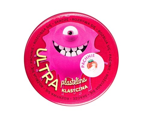 Ultra Plastelina Pachnąca - różowa klasyczna, truskawkowy zapach, czerwona puszka