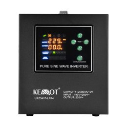 Zasilacz awaryjny KEMOT PROsinus-2000 przetwornica z czystym przebiegiem sinusoidalnym i funkcją ładowania 12V 230V 2000VA/1200W