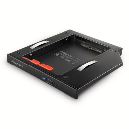 Axagon RSS-CD12 2.5 SSD/HDD caddy into DVD slot 12.7 mm LED ALU adapter Wewnętrzny SATA