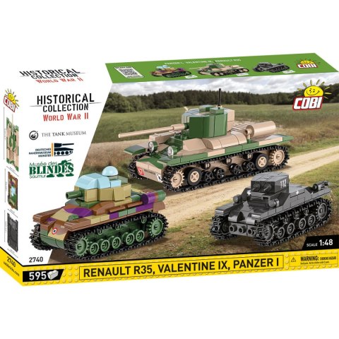 COBI: HC WWII - 3 Tanks Set 1:48 Panzer I, Valentine Ix, Renault R35