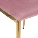 Krzesło welurowe tapicerowane MAVERIK Velvet gold różowe