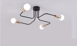 Nowoczesna lampa sufitowa/ Żyrandol Industrialny - czarno-złota, 4-ramienna