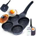 Patelnia do Jajek Placków Pancakes Granitowa 4 Otwory Solidna VILDE 19x19 cm