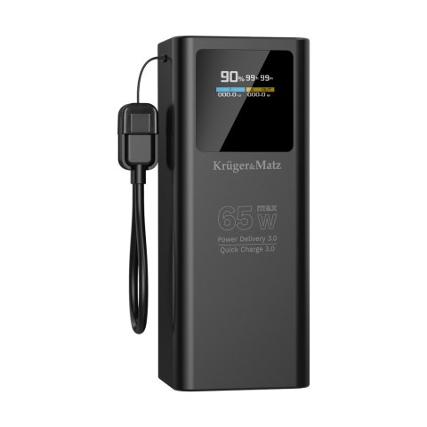 PowerBank Kruger&Matz 20000 mAh Li-ion 65W z funkcją QC oraz PD
